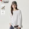 Woodpecker Women's 100% Cotton Basic Round Neck Long Sleeve T-Shirt