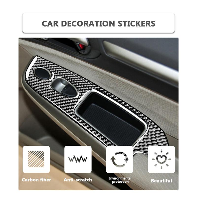 Car Interior Accessories For Honda Civic 8th Gen 2006 2007 2008 2009 2010 2011 Carbon Fiber Door Lift Control Panel Stickers