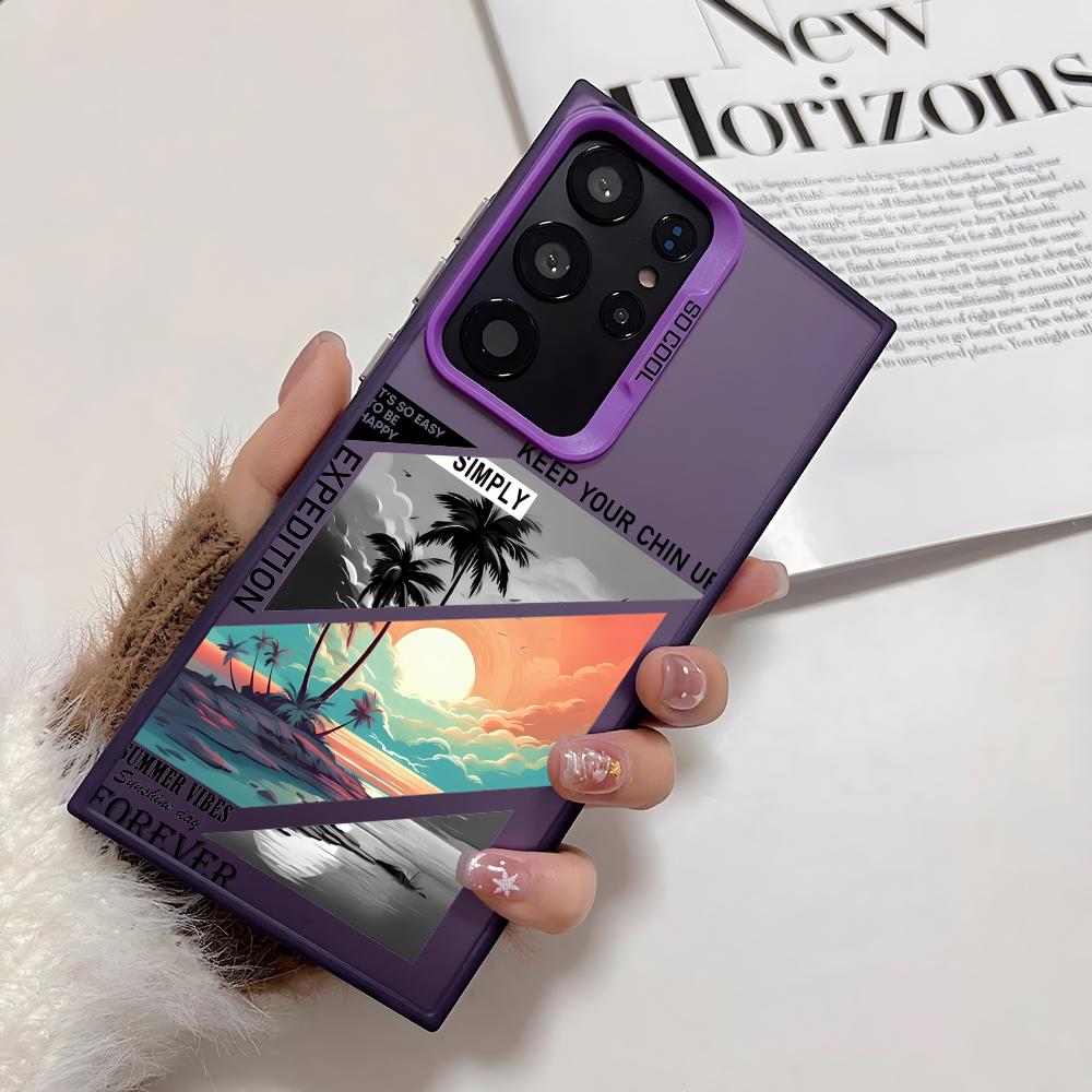 

Fashion Landscape Phone Case For Samsung Galaxy S25 Edge S24 S23 S22 S21 S20 Ultra Funda Silicone Silver Cover Galaxy S24plus
