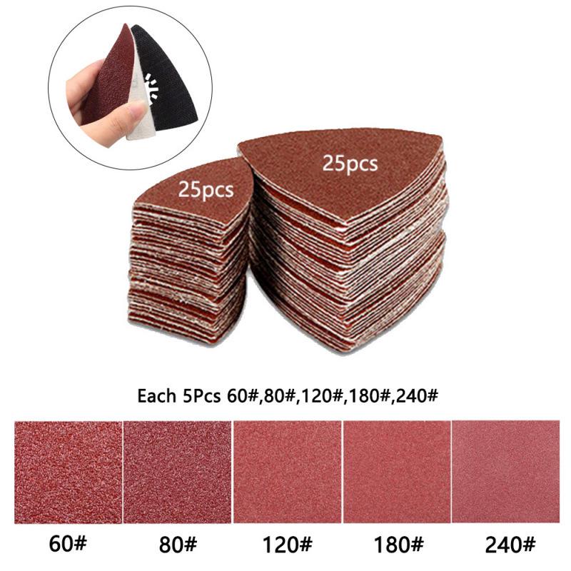 102-Piece Universal Sandpaper Set (80x80mm Triangle/Finger Shape) for Multi-Function Trimming and Polishing Machines.