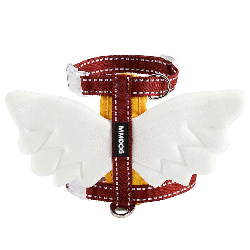 Angel Wings Dog Harness Leash Set Adjustable Breathable Summer Escape-Proof Dog Vest Harness Outdoor Training Puppy Chest Strap