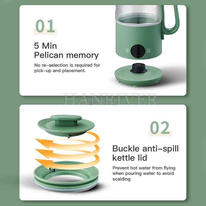 Automatic Health Kettle Household Office High Borosilicate Glass Pot Adjustable Temperature Multi Mini Flower Boiling Tea Cooker
