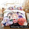 Anime Is the Order a Rabbit Bedding Set Duvet Cover Bed Set Quilt Cover Pillowcase Comforter king Queen Size Boys Adult029
