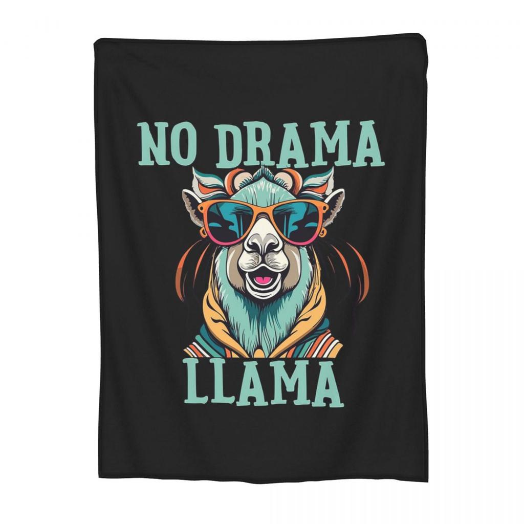 No Drama Llama  Blanket Soft Warm Flannel Throw Blanket Plush for Bed Living room Picnic Travel Home Couch