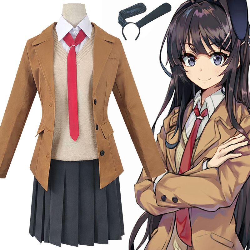 Buta Yarou Seishun Wa Bunny Girl Sakurajima Mai Cosplay Costume Full Set Outfit