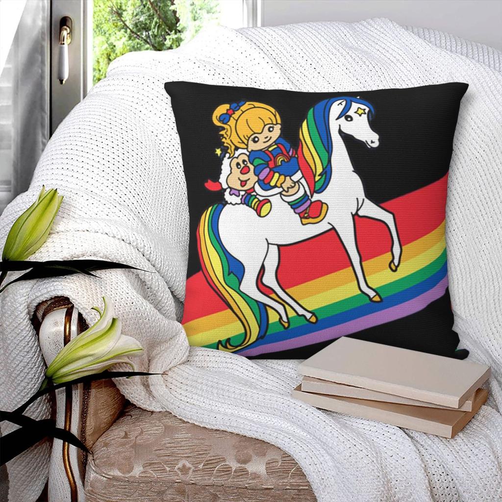 Rainbow Brite And Friends Retro s Cartoon Design Square Pillowcase Pillow Cover Cushion Comfort Throw Pillow for Home Car