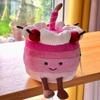 Torta alla Ciliegia Peluche Morbido Giocattolo 20 cm Decorazione Candela Ciliegia Rosa Bambola Carina