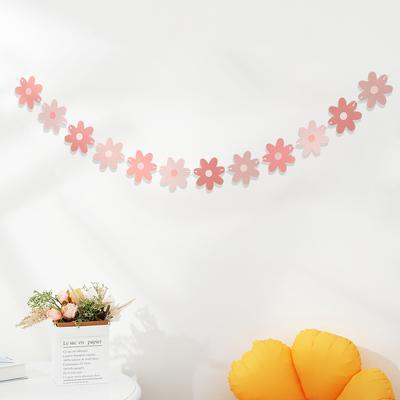 1 Stück Bunte Weiße Gänseblümchen Zugblumen Chrysanthemen Flaggenbanner Geburtstagsparty Dekoration Hängende Girlande Partyzubehör