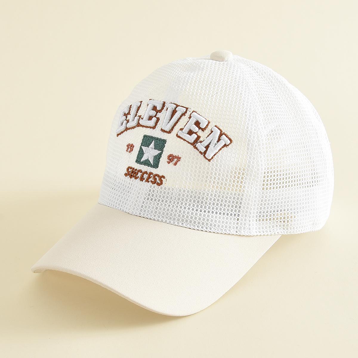 

Trendy Embroidered Mesh Baseball Cap - Outdoor Sports Sun Hat for Students Head Circumference 52-54 cm светло-бежевый