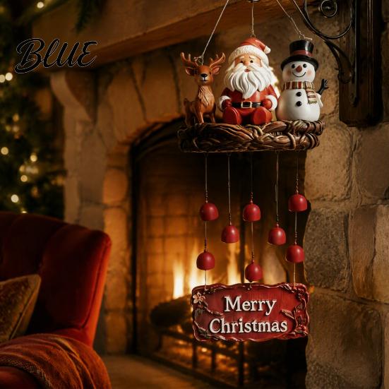 Peaceful Sound Wind Chimes for Relaxing Christmas Santa Chime Festive Hanging Ornament Claus Snowman Elk Decorative Chime Classroom Patio