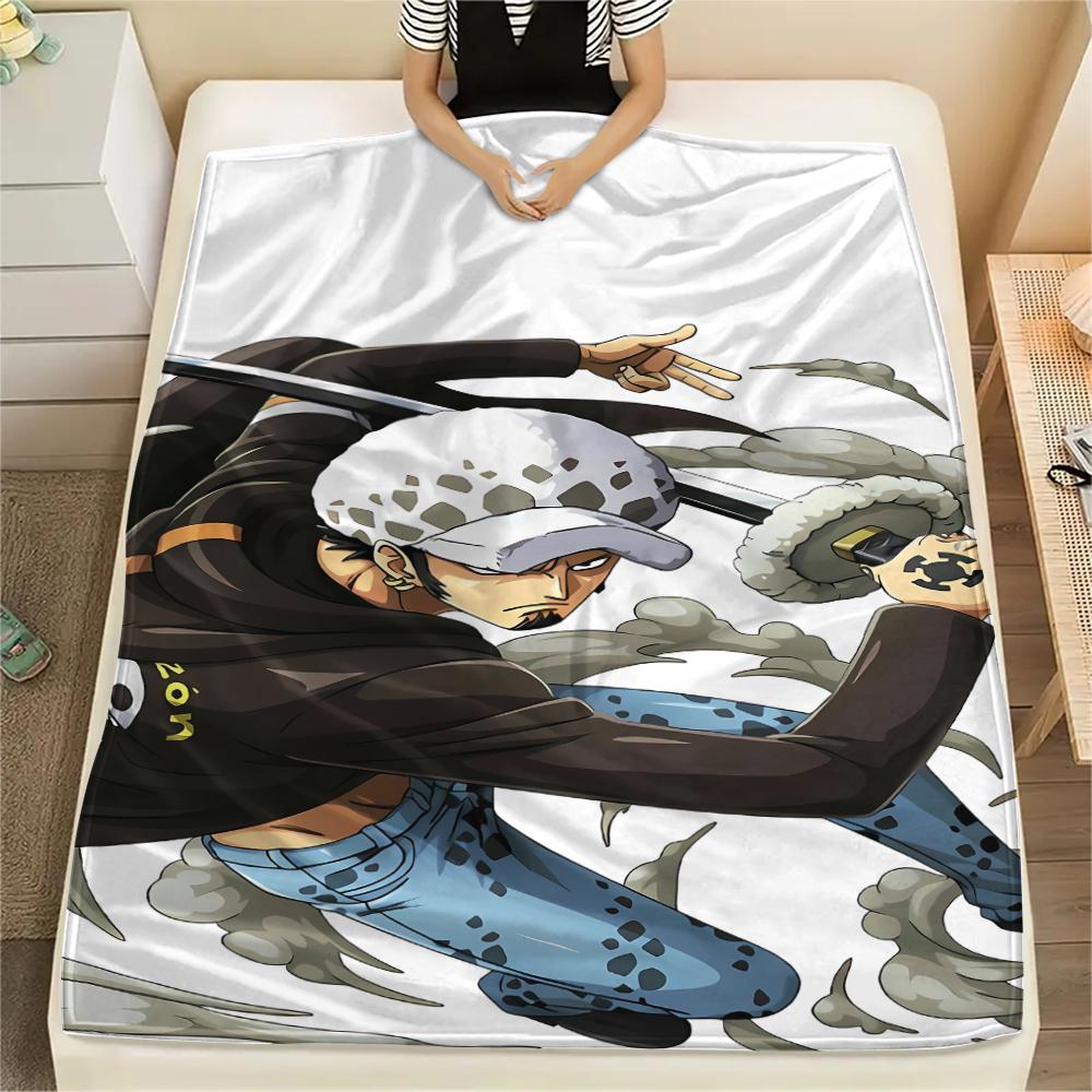 One Piece Character Print Flannel Blanket,High Quality Comfortable for All Seasons,Home Decor,Warmth and Comfort,Perfect for Christmas Gifts