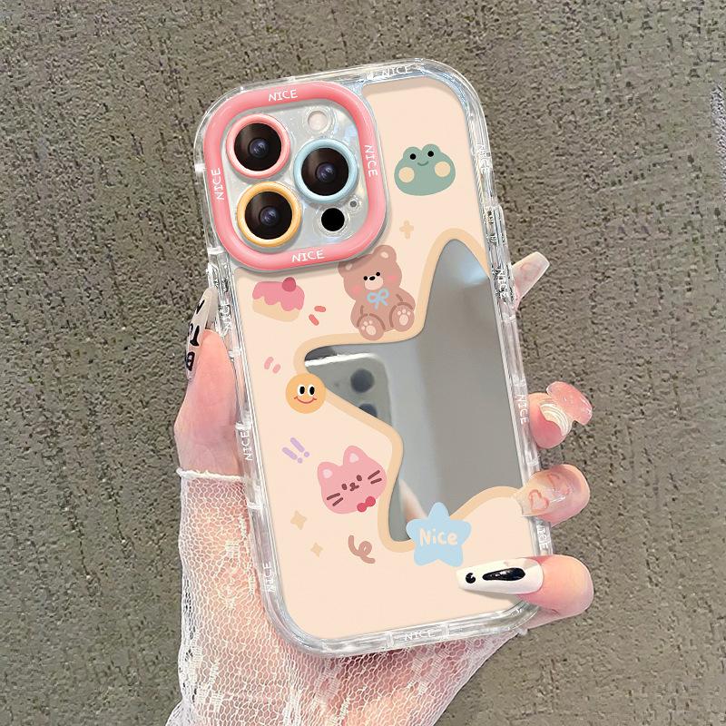 

Applicable To Apple 15 Mobile Phone Case Iphone14 Cute Star Cartoon 13 Mirror Transparent Silicone Soft Edge 12/11 iPhone SE (2nd Generation)