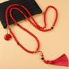 Medium 108 Cinnabar Beaded Crossbody Chain Long Necklace Literary Retro Women's Fringed Sweater Chain