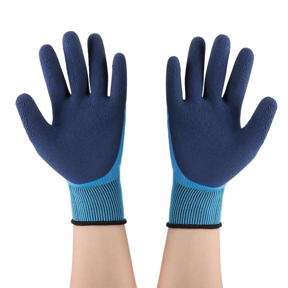 2 Pair Latex Gardening Gloves Waterproof Fishing Gloves Working Gloves Fishing and Handling Use