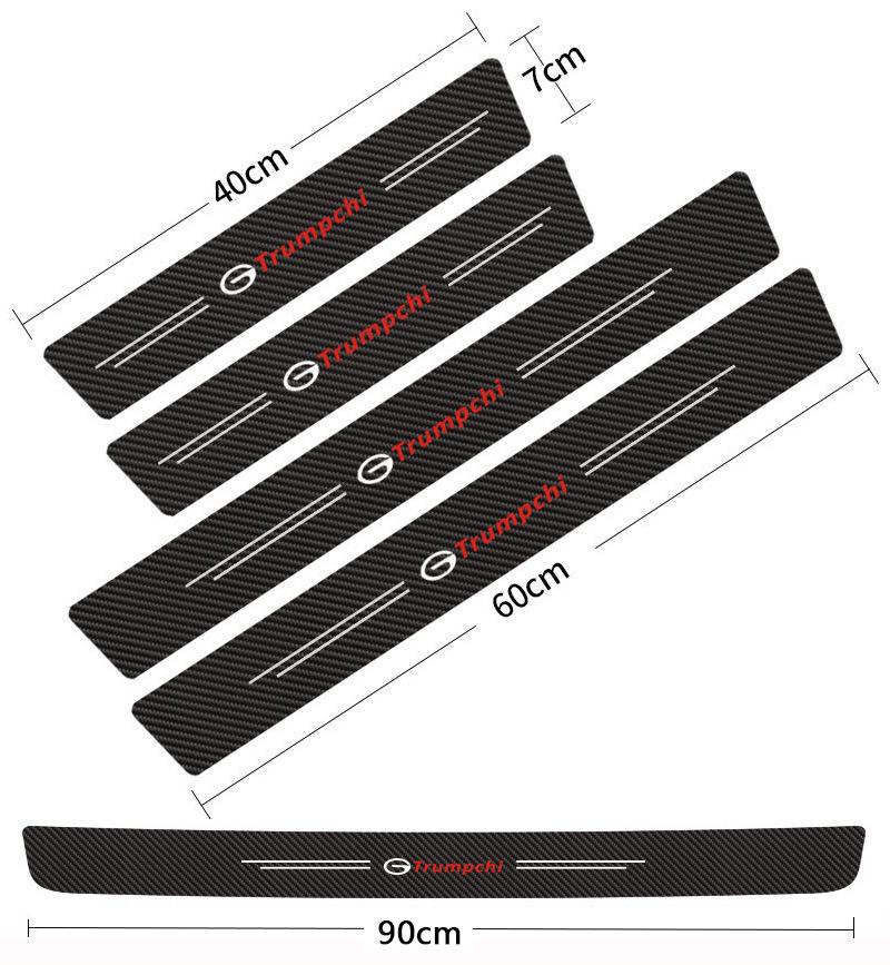 Car Door Sill Protector Carbon Fiber Anti-Scratch Step Guard