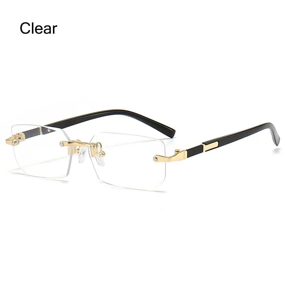 Fashion UV400 Protection Rimless Rectangle Sunglasses Y2K Frameless Sun Glasses Eyewear for Women & Men