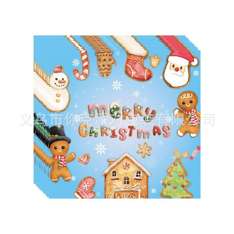 Christmas-themed Party Tableware, Snowflake Paper Cups, Paper Plates, Tissues, Tablecloths, Decoration and Scene Supplies