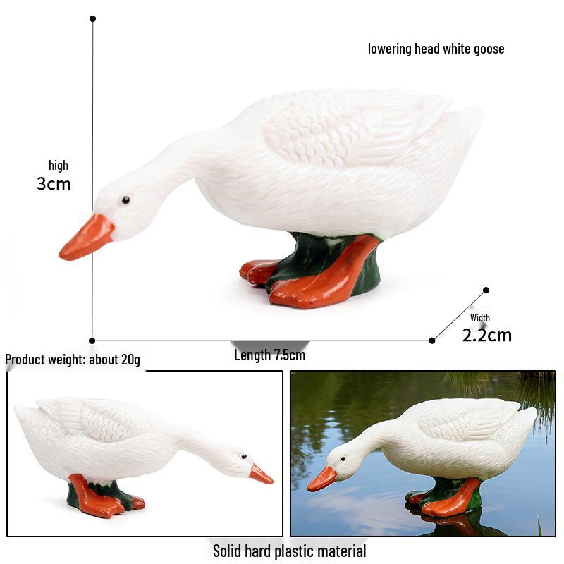 Realistic Farm Animal Models: Big Yellow Duck, Rooster, Turkey, Goose, and Swan