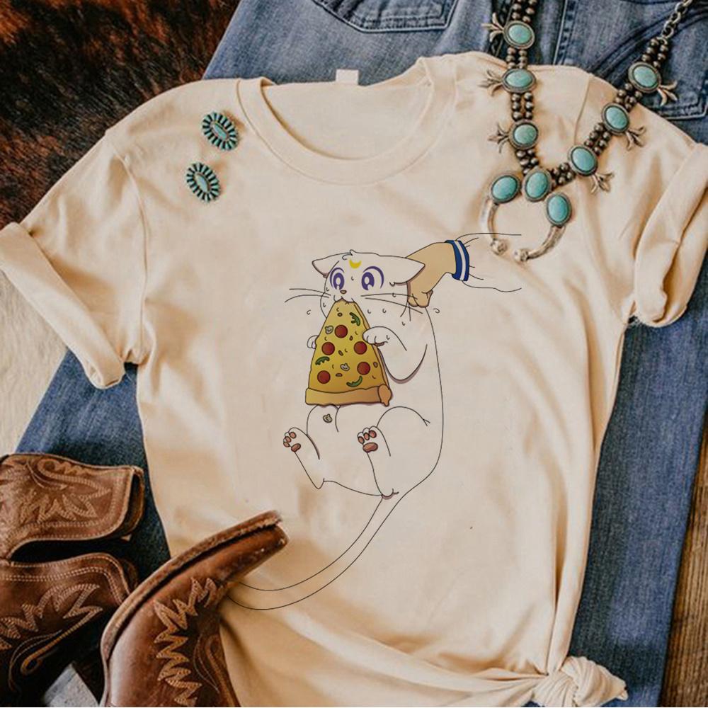 80s Moon Cat t shirt Women comic Japanese harajuku tshirts feUnisex 2000s anime funny clothes
