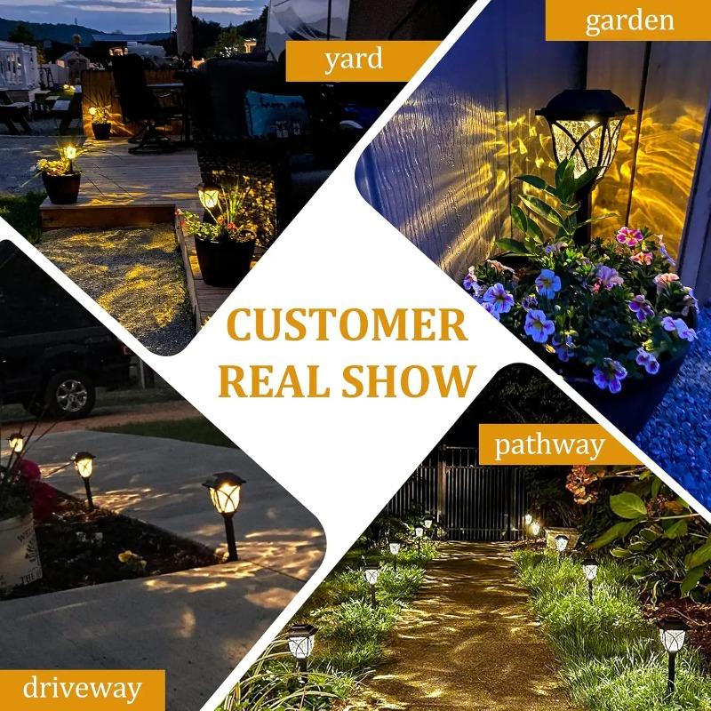 1-8PCS Solar Retro Pathway Light Outdoor Waterproof LED Ground Plug Lamp for Garden Yard Villa Decorative Landscape Ambient Glow