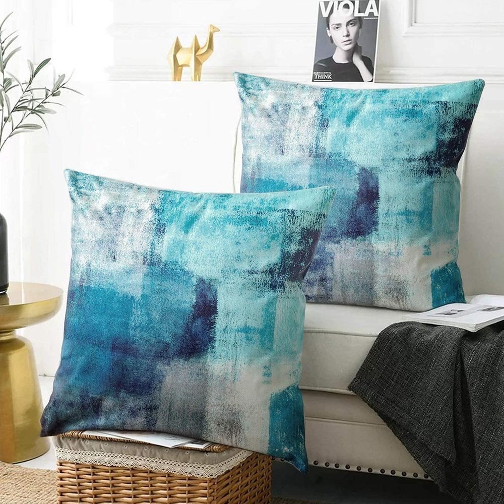 Oil Painting Color Contemporary Decoration Home Double-sided Pillow Case Bedroom Sofa Living Room Cushion Cover