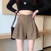 2024 Autumn/Winter High Waist Women's Woolen A-line Shorts - Slimming Wide Leg Booty Style