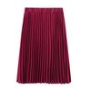 Solid Color Elastic Waist Half Length Skirt Solid Elastic Waist Skirt