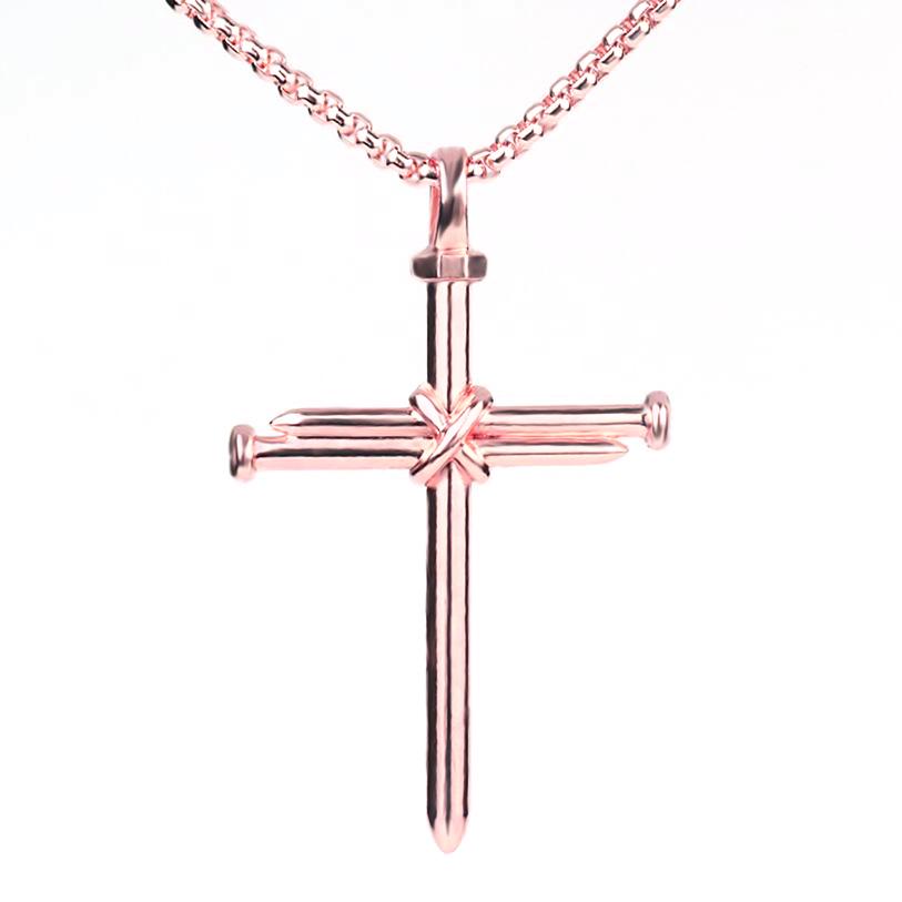 Titanium Steel Cross Pendant Men's Punk Necklace