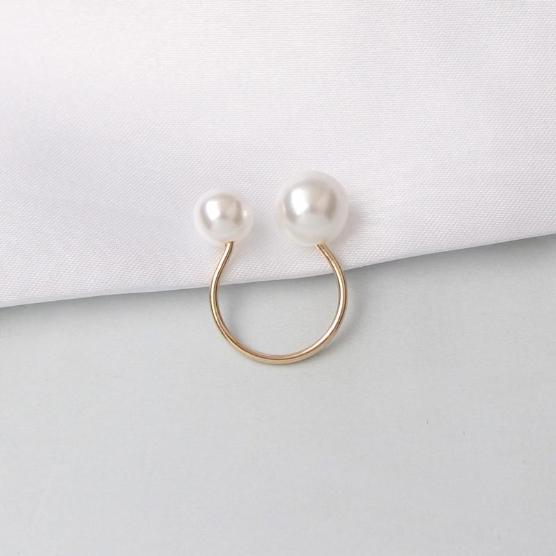 

New Women s Rings Simulated Pearls Adjustable Anillos Fashion Zircon Anel Wedding Engagement Finger Ring