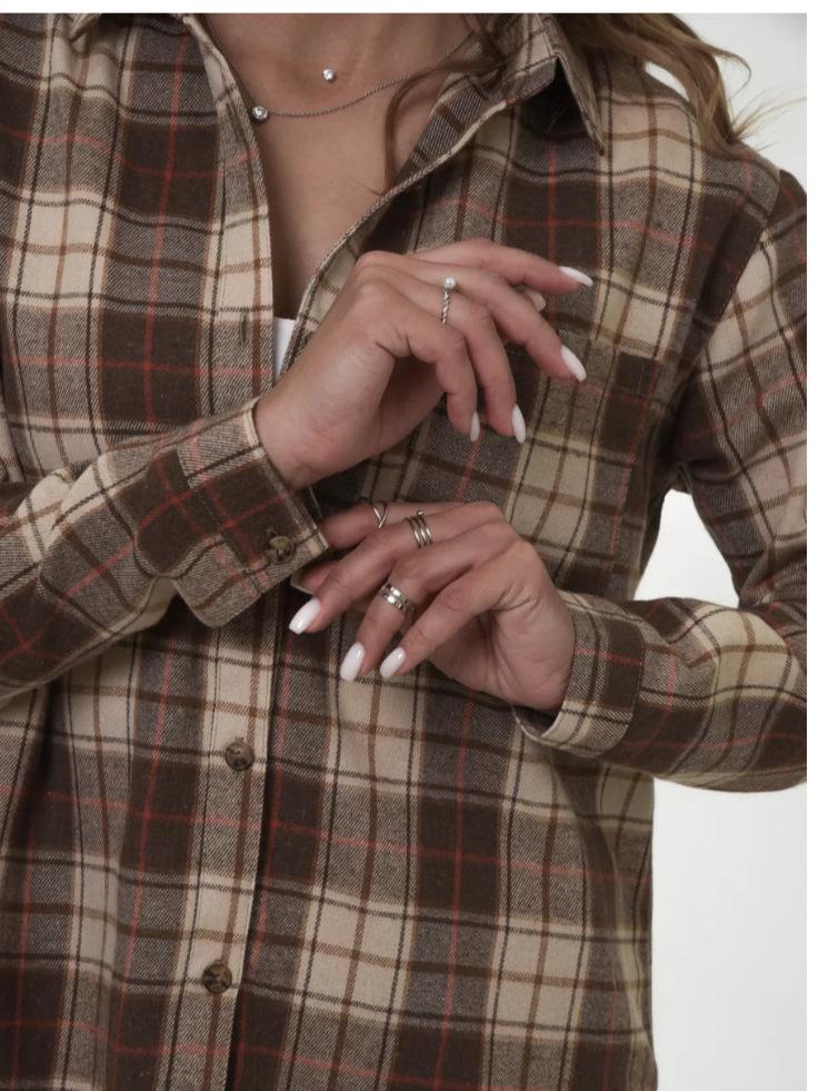Autumn 2025 Women's Casual Plaid Shirt
