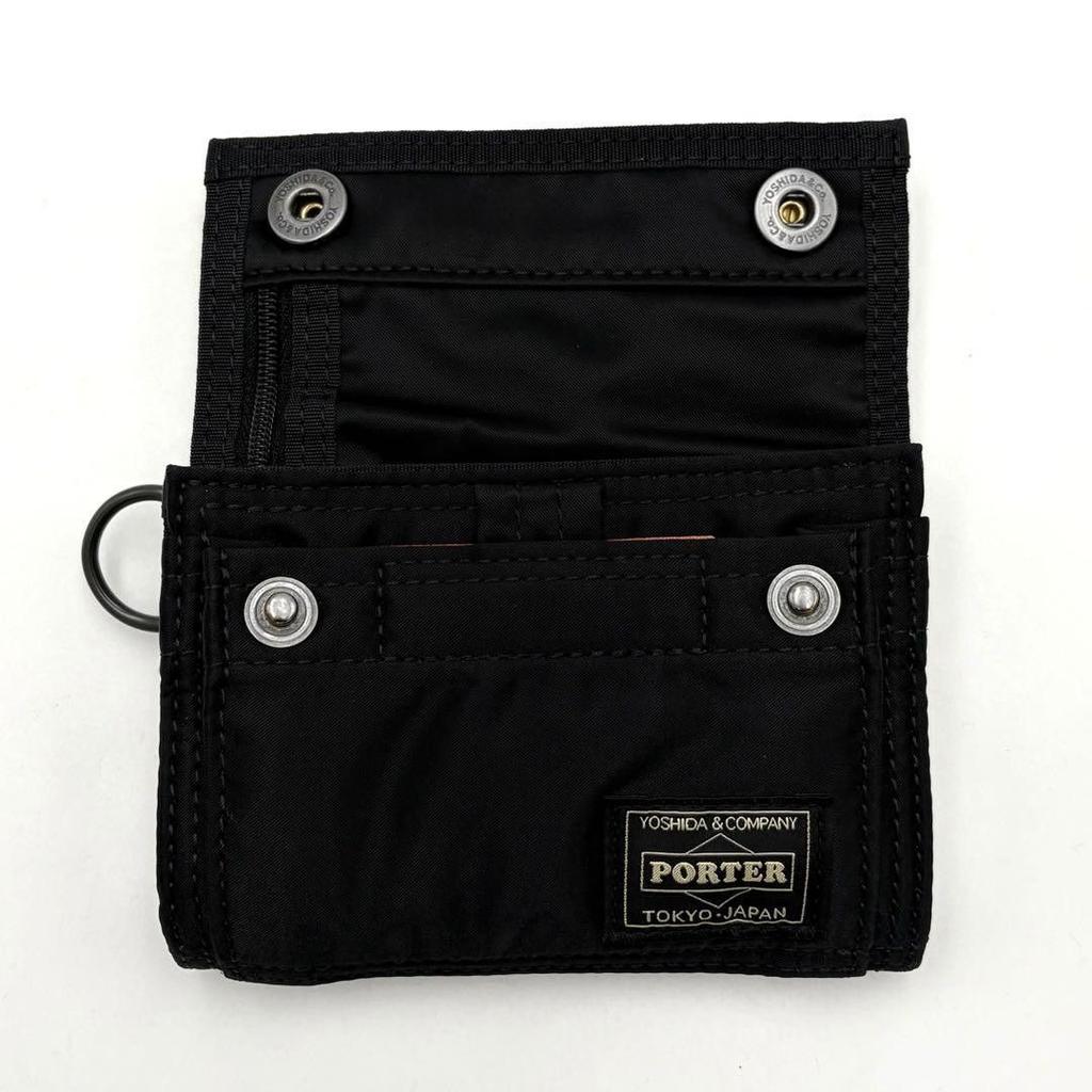 PORTER YOSHIDA TANKER POCKET WALLET M Black Nylon Lightweight Used