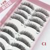 Hand-Woven Soft Stem False Eyelashes: Natural Nude, Messy Cross Design, 10 Pairs