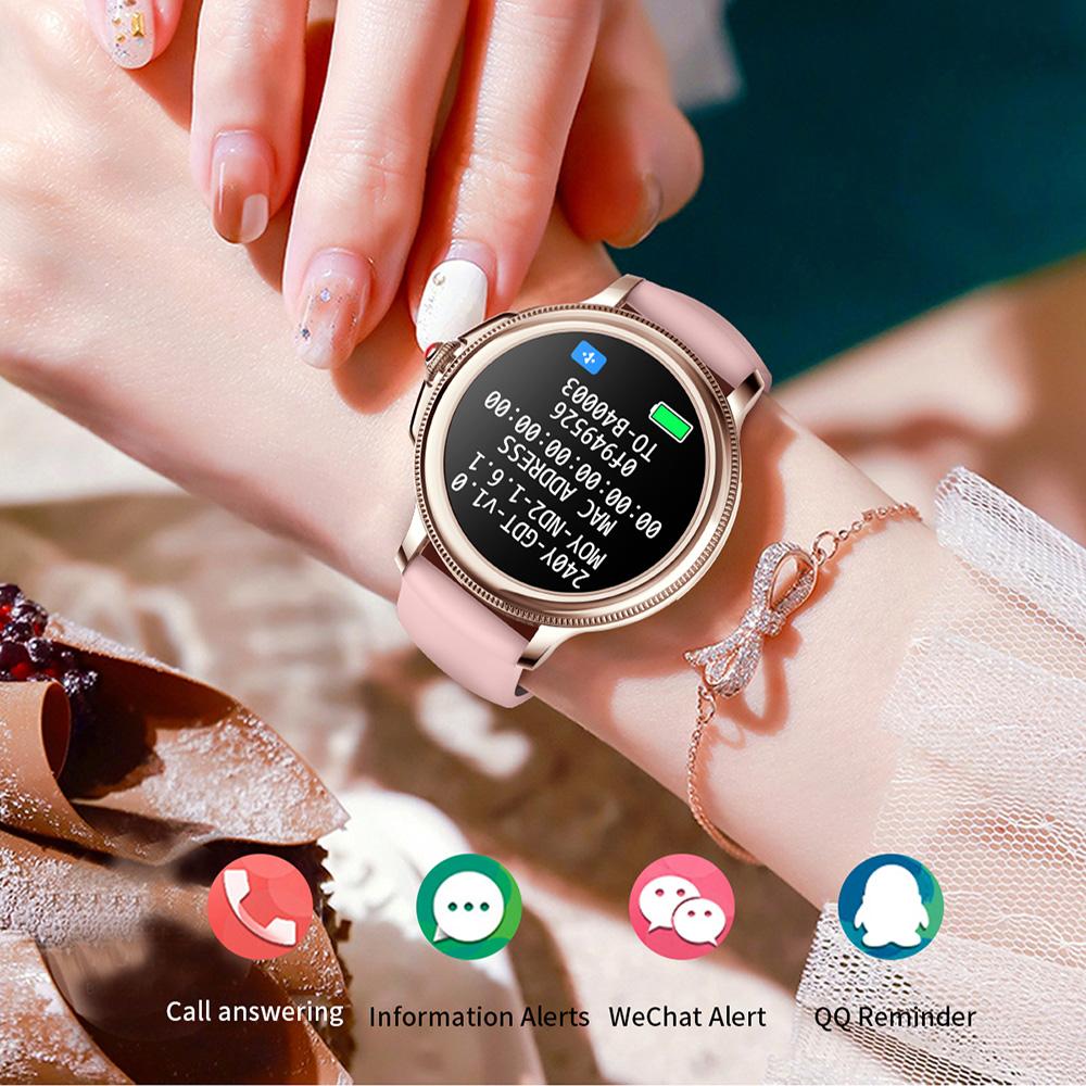 Digitale Damen Handgelenk Smartwatch Bluetooth Anruf Fitness Gesundheitsmonitor Weiblich Sport Wasserdicht Smartwatch Für Android Telefon