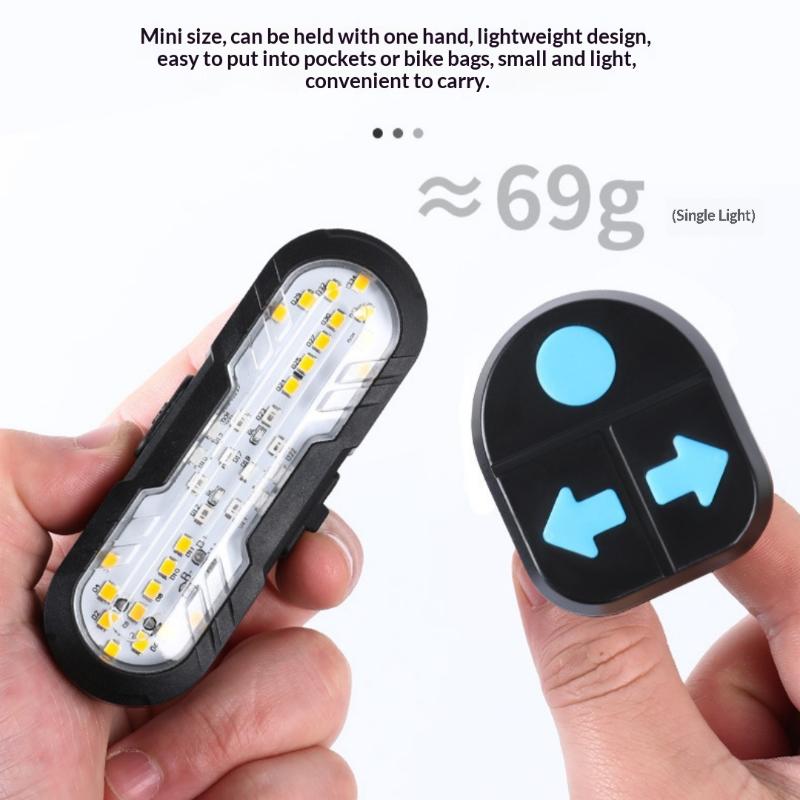 1 Set Wireless Remote Control Cycling Warning Taillight Bike Tail Light With Turn Signal Bicycle Lights For Night Riding