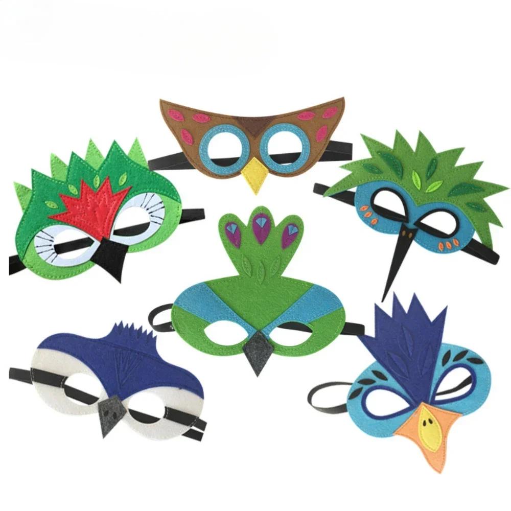 Costume Cosplay per Bambini Ali di Gufo Pavone Uccello Mantello in Feltro con Maschera per Bambine Bambini Festa di Halloween Esibizione sul Palco Mantello