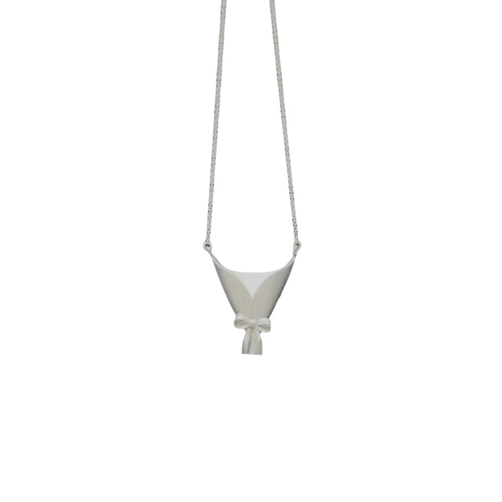 Gifts Vintage Flower Vase Necklace Wearable Artistic Flower Flower Bouquet Necklaces DIY Minimalist Necklace Vase Pendant серебряный
