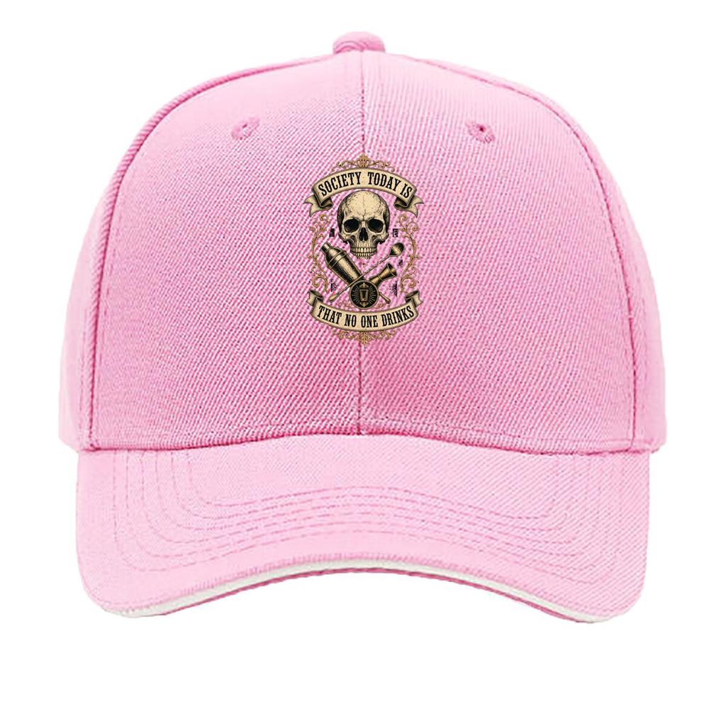Vintage Skull Society Whiskey Quote Hip Hop Hat Fashion Outdoor Sports Sandwich Baseball Cap
