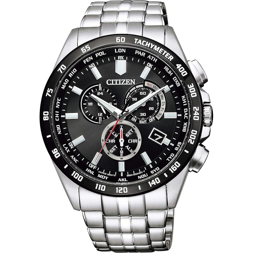 

Чоловічий годинник Citizen Eco-Drive з радіоконтролем, хронограф, Direct Flight, сріблястий