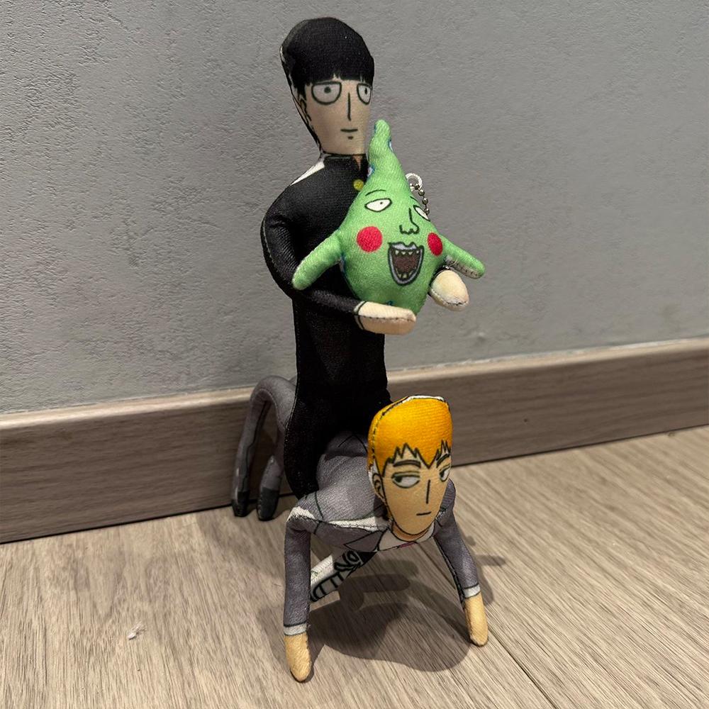 Interesting Toys Unisex Anime Plush Dolls Kageyama Shigeo Plush Abstract Doll Anime Moveable Joint Action Figure Reigen Arataka Toy Dimple Doll Ornament