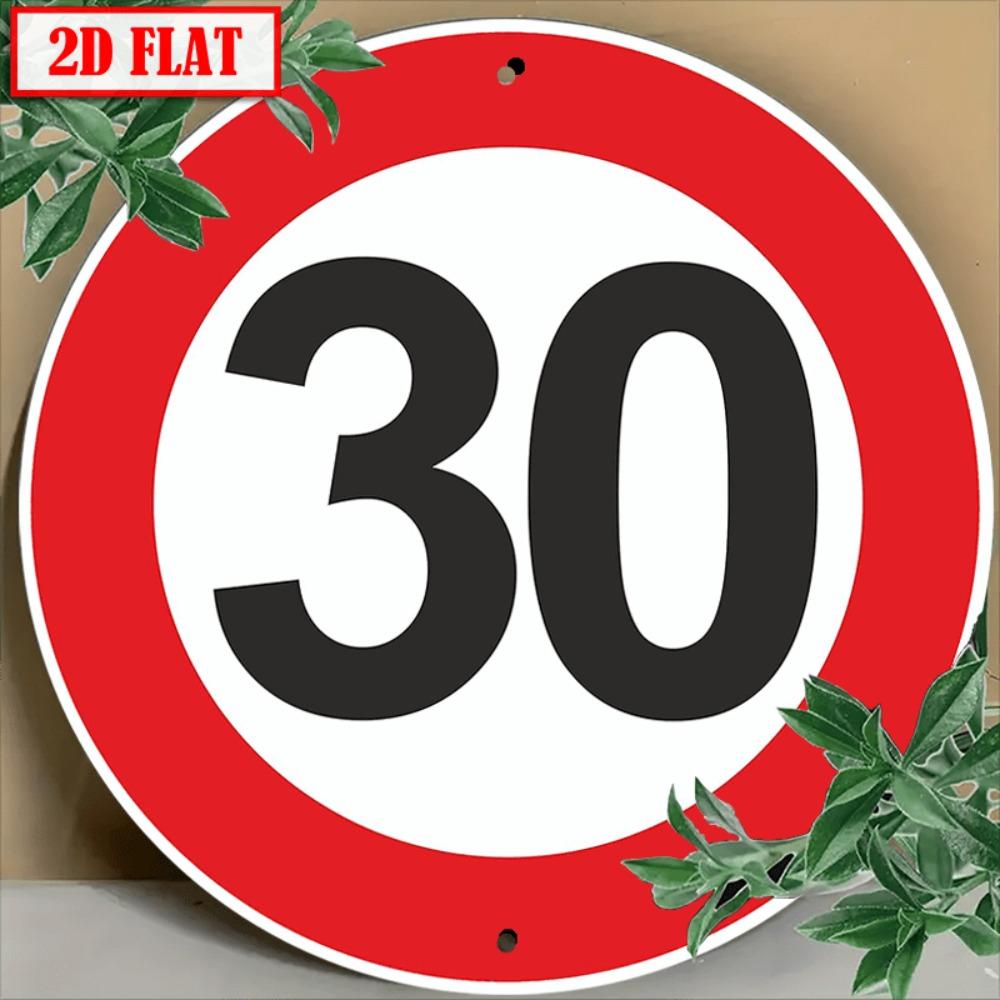 kmh Speed Limit Sign D x Inch Weatherproof Aluminum Metal Round for Outdoor Decor 20x20cm(8x8inch)