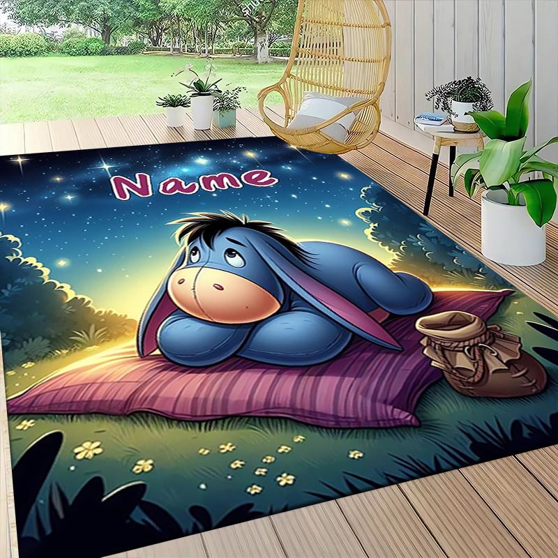 Custom Name "Pooh Tiger Adventure" Carpet Rug Customizable Soft Washable Anti-Slip Home Living Room Sofa Mats Personalized Rug. 0909398