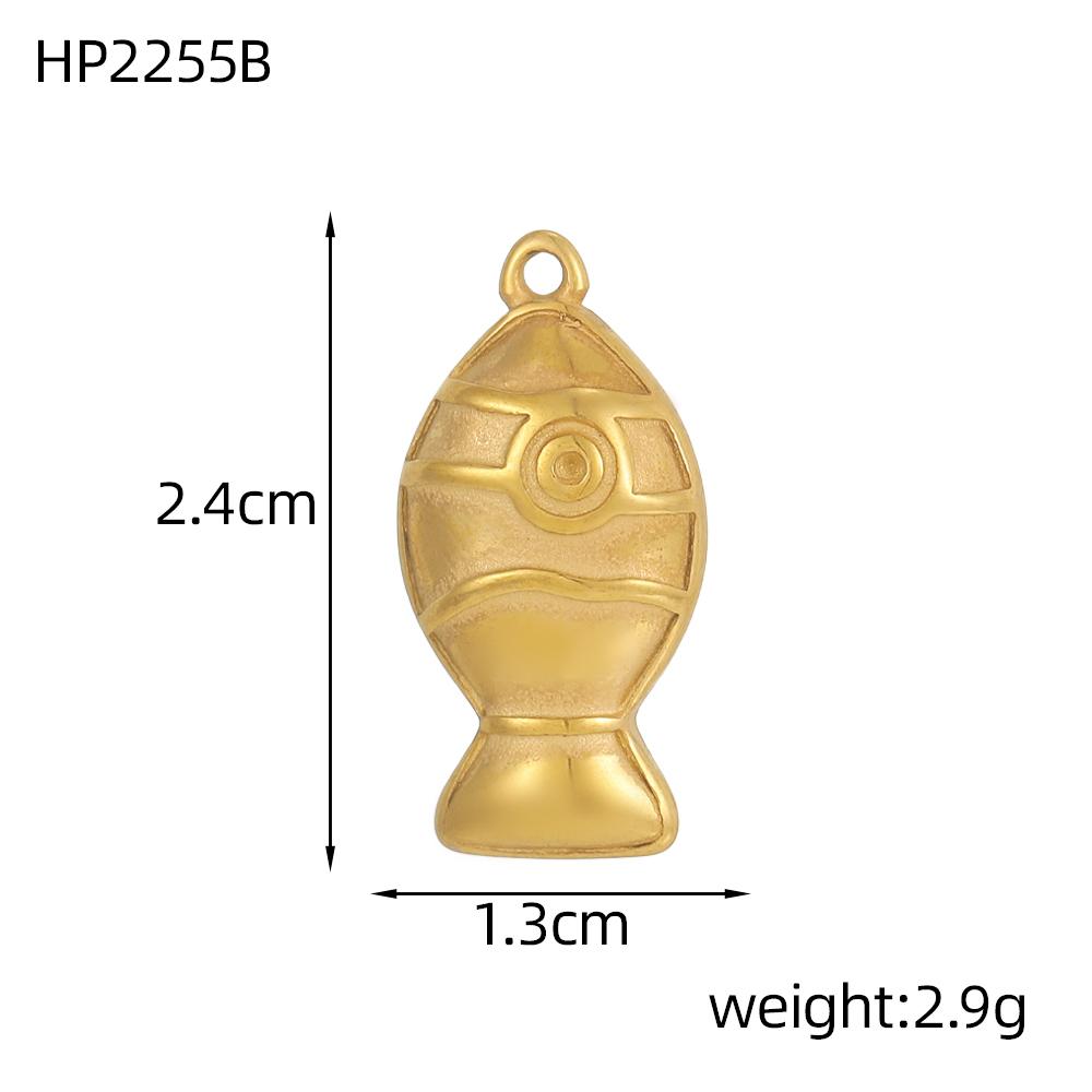 CARLIDANA Fashion Gold Plated Stainless Steel Fish Charms Pendants for Necklace Bracelet Earrings DIY Accessories Women