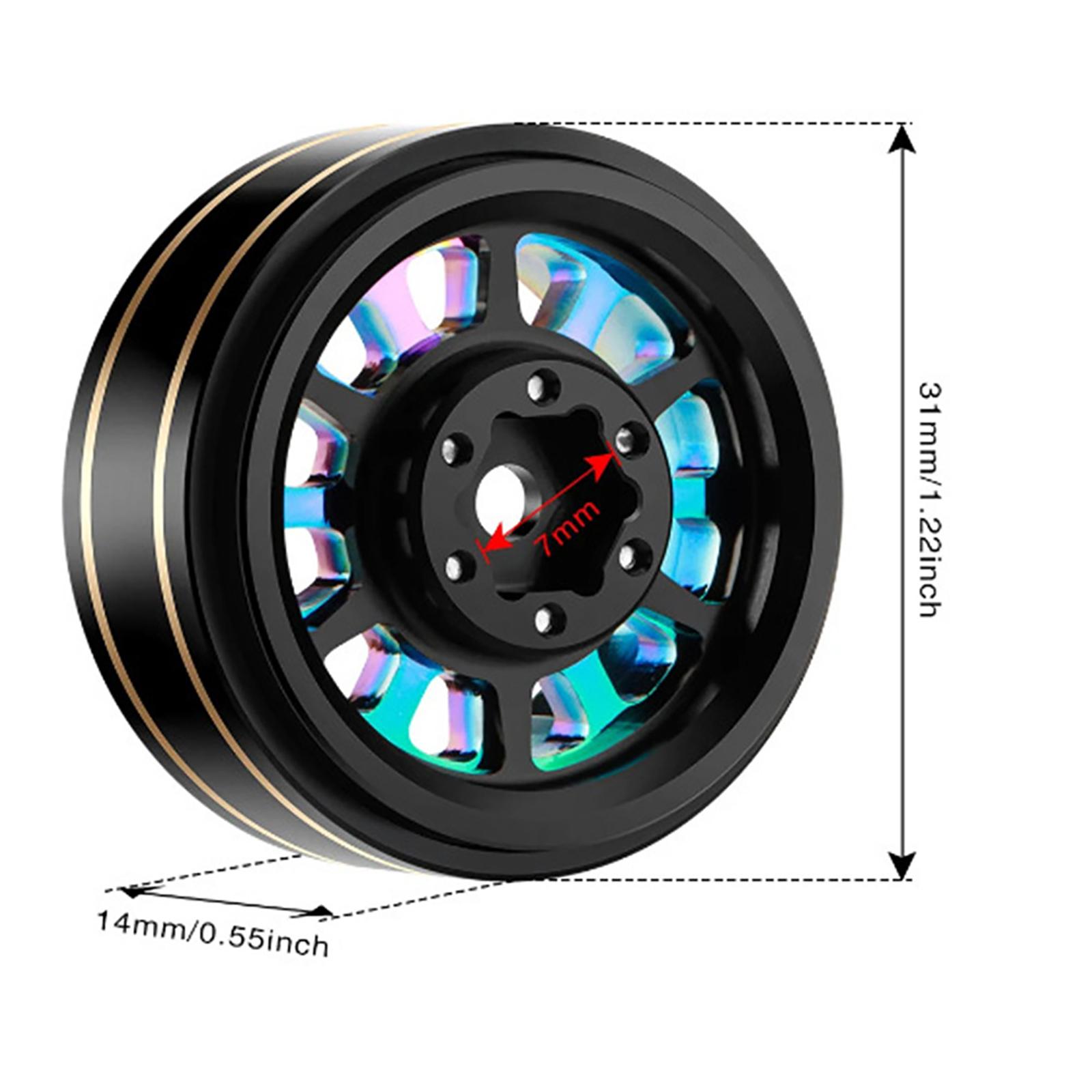 

4Pcs 1.1 Aluminium Alloy Brass Beadlock Wheel Hub Rims for Axial SCX24 1/24 RC Crawler Car Upgrade Modified Spare Wheel Rims United States