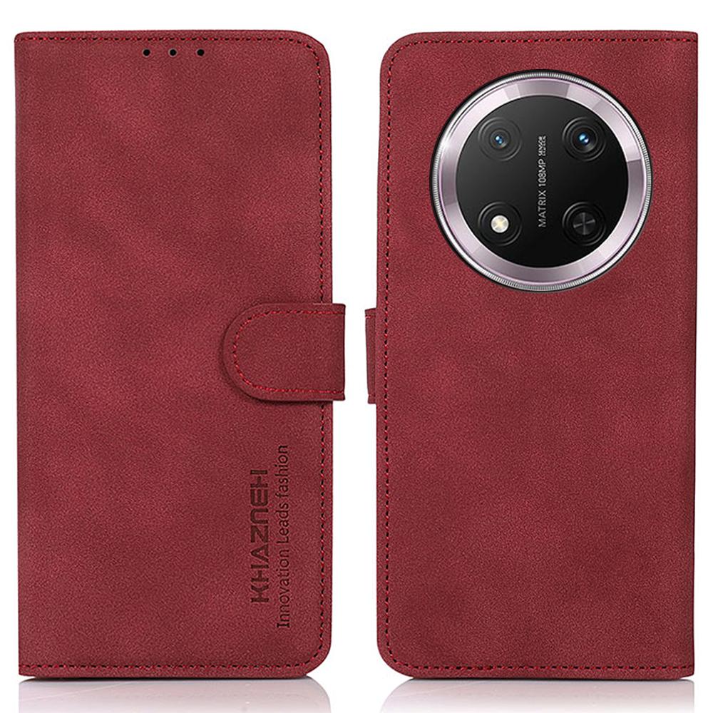 

For Honor Magic7 Lite 5G/X9c 5G/X60 Pro 5G Stand Case PU Leather Wallet Phone Cover Red