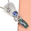 Copper Turquise Tanzite Gemstone Mother's Day Silver Jewelry Pendant  2.5"