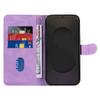 For Samsung Galaxy S25 FE Wallet Case Leather Phone Cover Stand with Curved Line Design -  Light Purple