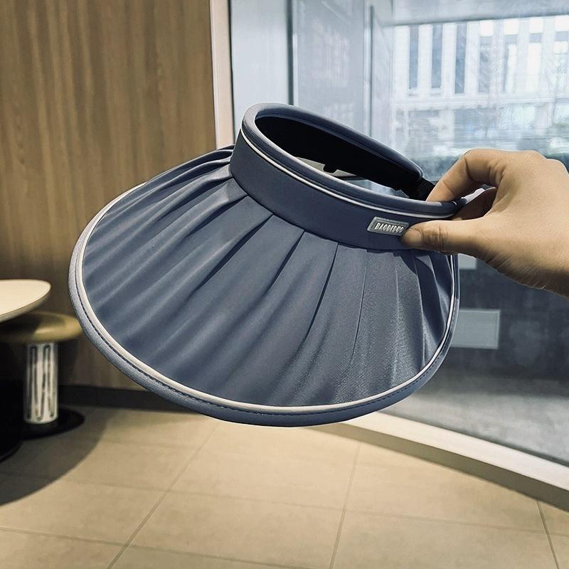 2026 Women'S Summer Large Brim Open Empty Top Sun Hat Upf 50+ Foldable Sunshade Hat Uv Protect Sun Protection Sun Cap