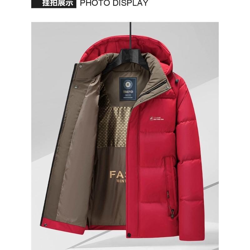 

Модная Повседневная Универсальная Зимняя Мужская Толстая Теплая Хлопковая Куртка с Капюшоном Топ S красный