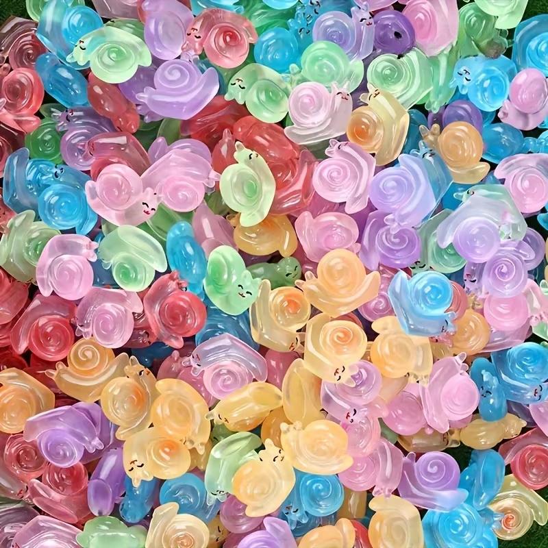 50Pcs Glow-In-The-Dark Miniature Snail Resin Figurines Diy Ornament Accessories For Home Micro Fairy Garden Landscape Decor