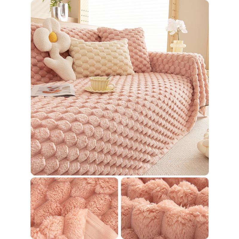 

Зимний пушистый чехол для дивана, полотенце, ткань, зимний утеплитель, одеяло, кремовая ветрозащитная подушка, спинка, чехол для дивана с защитой от кошачьих лап 180*130cm